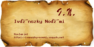 Ivánszky Noémi névjegykártya